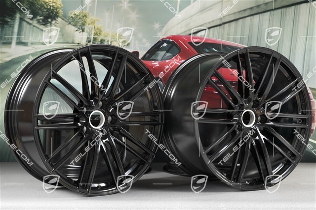 22-inch wheel rim set, Turbo IV, 10J x 22 ET48 + 11,5J x 22 ET61, black high gloss