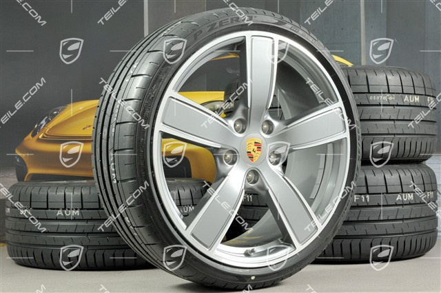 20-inch Carrera Sport summer wheels set, rims 8,5J x 20 ET57 + 10,5J x 20 ET47 + Pirelli P Zero summer tires 235/35 ZR20 + 265/35 ZR20, with TPMS