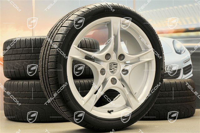 18" Cayman S II Winterräder Satz (Felgen mit Reifen), Felgen vorne 8J x 18 ET57 + hinten 9J x 18 ET43 + Reifen 235/40 ZR18 + 255/40 ZR18