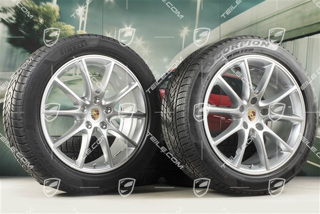 20-inch Cayenne COUPE Design winter wheel set, rims 9J x 20 ET50 + 10,5J x 20 ET55 + NEW Pirelli winter tyres 275/45 R20 + 305/40 R20, with TPMS, DOT/prod.year 2020
