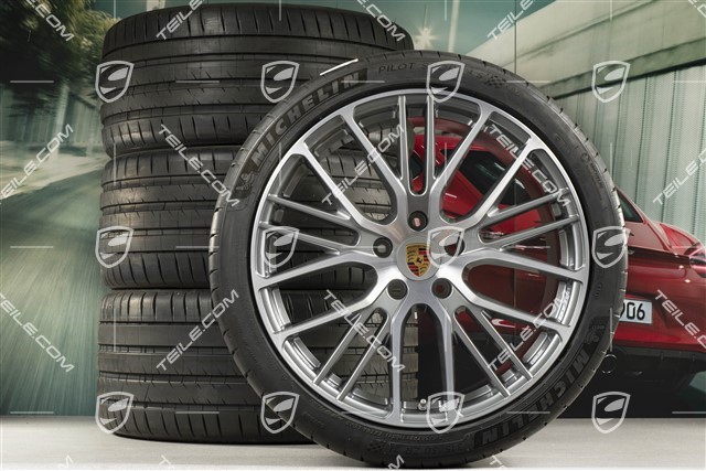 21-inch Panamera Exclusive Design Sport summer wheel set, wheel rims 9,5J x 21 ET71 + 11,5J x 21 ET69 + NEW Michelin summer tyres 275/35 R21 + 315/30 R21, with TPMS