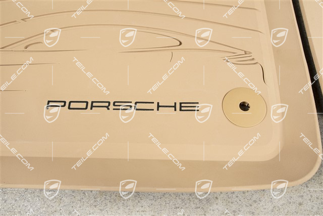 Gumowe dywaniki "na każdą pogodę"- Panamera G2, zestaw, beżowy/luxorbeige