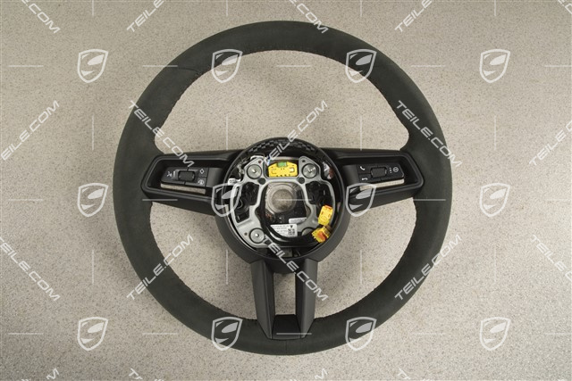 Multifunction steering wheel, Alcantara, Black/Black, Heated