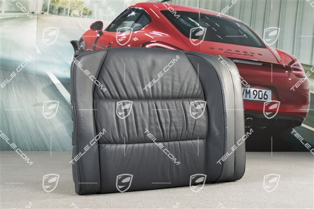 Back seat backrest, Draped leather, metropole blue, Cabrio, R