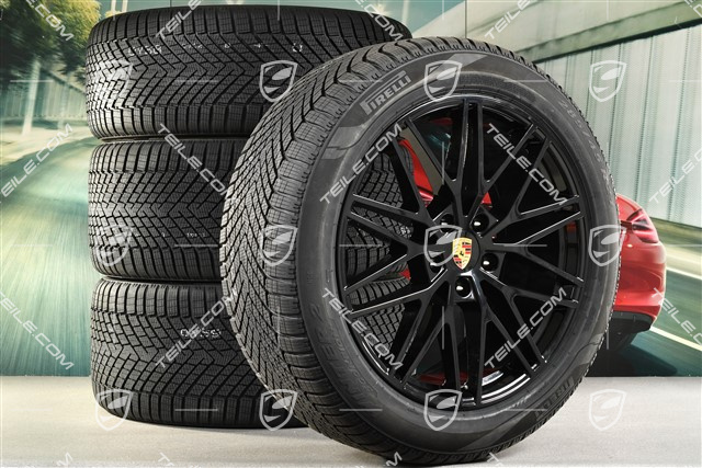 21-inch RS Spyder Design winter wheel set, rims 9,5J x 21 ET46 + 11,0J x 21 ET58 + Pirelli winter tyres 285/45 R21 + 305/40 R21, with TPMS, black high gloss