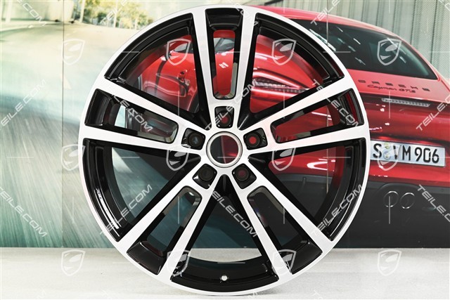 22" Cayenne Coupe Sport Design wheel set, 10J x 22 ET48 +11.5J x 22 ET52, high-gloss black