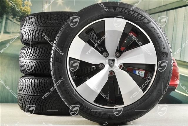 20-inch Macan winter wheel set, rims 7,5J x 20 ET32 + 10J x 20 ET49 + Michelin Pilot Alpin 5 SUV winter tyres 235/55 R20 + 285/45 R20, black high gloss
