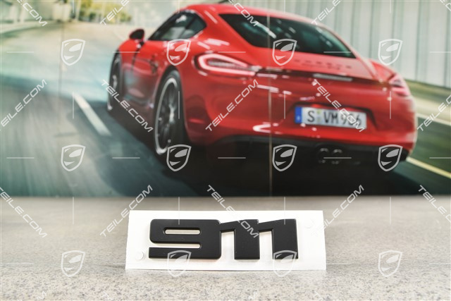 Logo / emblem / badge "911", black matte