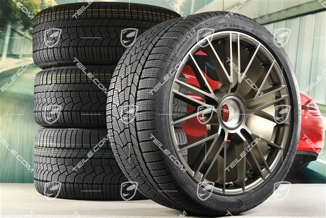 21-inch Panamera Turbo S Winter wheel set, central lock, wheel rims 9,5J x 21 ET71 + 10,5J x 21 ET71 + NEW Continental Winter Contact TS860 S winter tyres 275/35 R21 + 315/30 R21, Turbonite