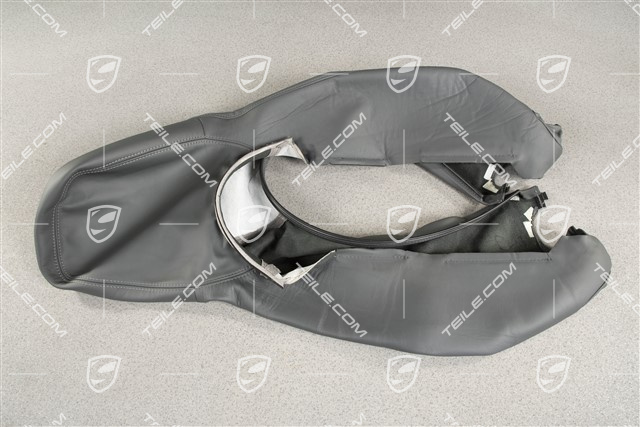 Lehnenbezug, Leder, komfortsitz, Steingrau, L