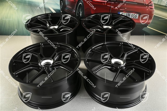 20+21 -inch GT3 wheel rim set, 9,5J x 20 ET46 + 12J x 21 ET45, black satin mat