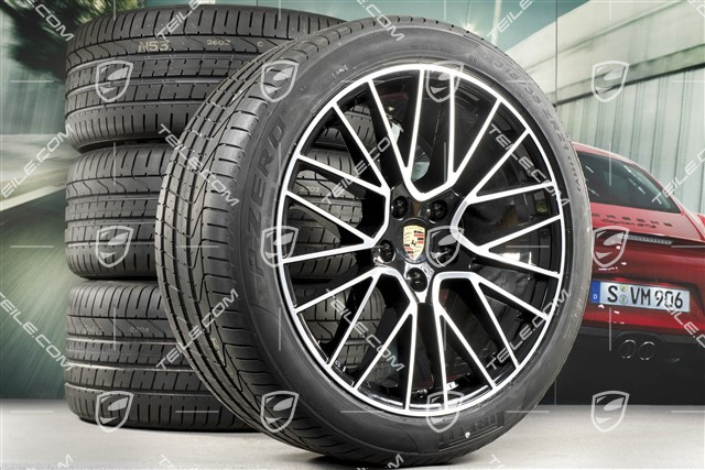 21-inch Cayenne RS Spyder summer wheel set, rims 9,5J x 21 ET46 + 11,0J x 21 ET58 + Pirelli P Zero summer tyres 285/40 R21 + 315/35 R21, with TPMS, EXCLUSIVE