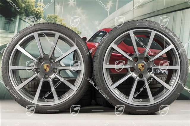 20" Carrera Classic Sommerräder Satz, Felgen 8J x 20 ET57 + 10J x 20 ET45 + GoodYear Sommerreifen 235/35 ZR20 + 265/35 ZR20, mit RDK-Sensoren