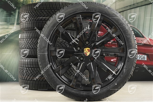 20-inch Taycan Tequipment Design winter wheel set, rims 9J x 20 ET54 + 11J x 20 ET60 + NEW Goodyear winter tyres 245/45 R20 + 285/40 R20