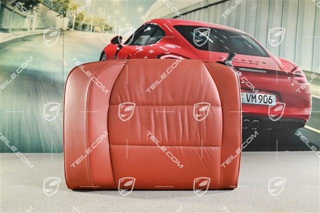 Back seat backrest, Draped leather, Boxster red, Coupe, L