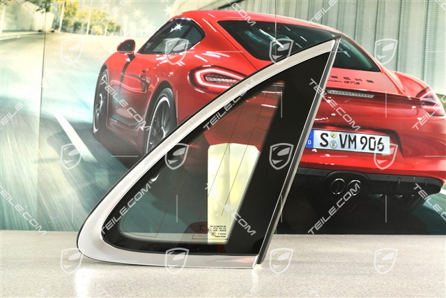 Seitenscheibe mit Zierleiste, Aluminium-Paket Chrom-look, heizung, L
