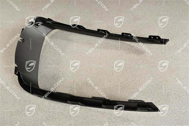 Front bumper Cover trim, Black matte, L