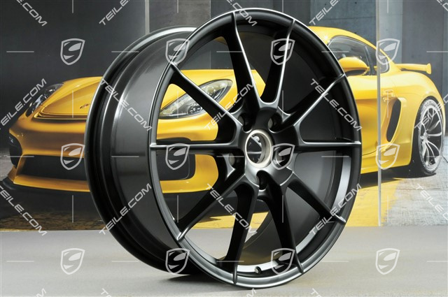 20" wheel rim set "Boxster Spyder", rims 8,5J x 20 ET57 + 10,5J x 20 ET47, black satin matt