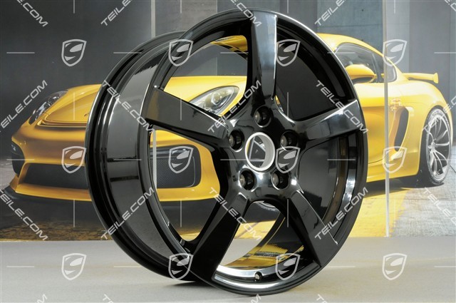 19-inch Cayman S wheel rim set, 8J x 19 ET57 + 10J x 19 ET45, black high gloss