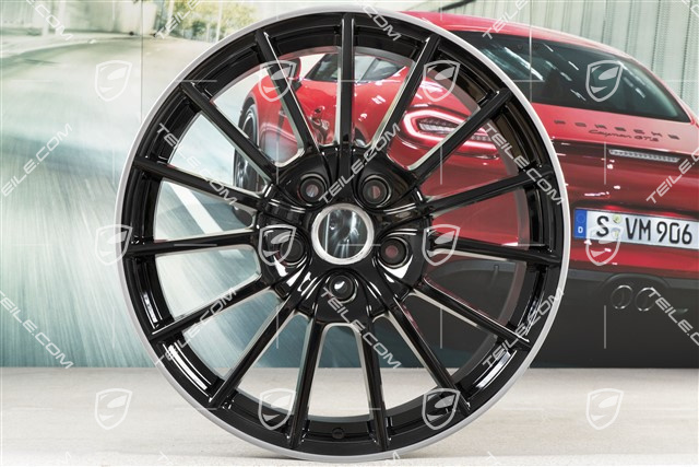 20-inch Panamera Sport wheel set, 9,5J x 20 ET 65 + 11,5 J x 20 ET 63, rims arms in black