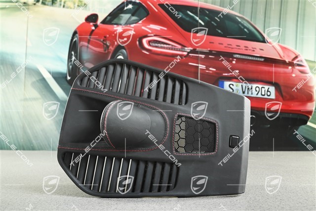 Dashboard/console cover Sport Chrono, centre, upper, black leather, red stitching