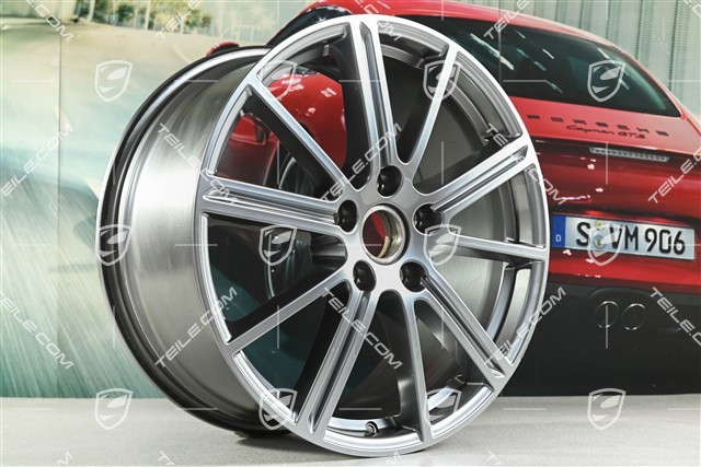 20" wheel rim set Panamera Turbo, 9.5J x 20 ET71 + 10.5J x 20 ET71, Adamantium