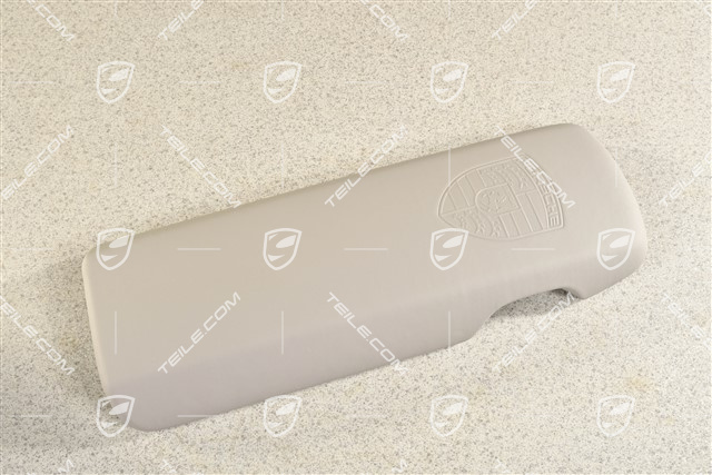 Pokrywa schowka z wytłoczonym herbem Porsche, Platinum Grey