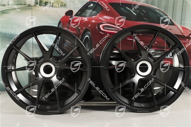 18" rims set GT3 CUP, 10,5J x 18 ET28 + 12J x 18 ET53, in black satin-mat