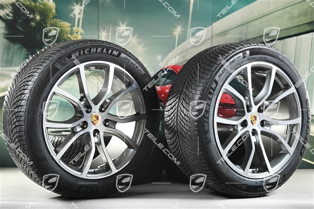 21-inch Cayenne COUPE Exclusive Design winter wheel set, rims 9,5J x 21 ET46 + 11,0J x 21 ET49 + Michelin Pilot Alpin 5 SUV winter tyres 285/45 R21 + 305/40 R21, with TPMS