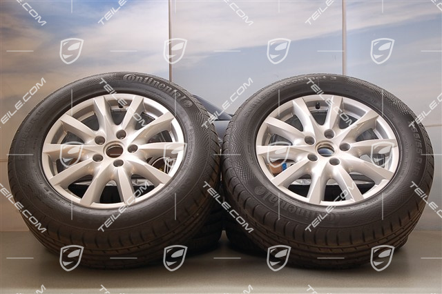Set of 18" Cayenne summer wheels, 8J x 18 ET53 rims + NEW Continental summer tyres 255/55 R18