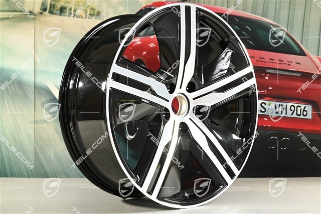 22-inch Macan Exclusive Design wheel rim set, 9J x 22 ET29 + 11J x 22 ET47, black high gloss