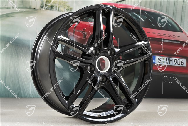 19-inch Panamera TURBO wheel set, 10J x 19 ET61 + 9J x 19 ET60, black high gloss