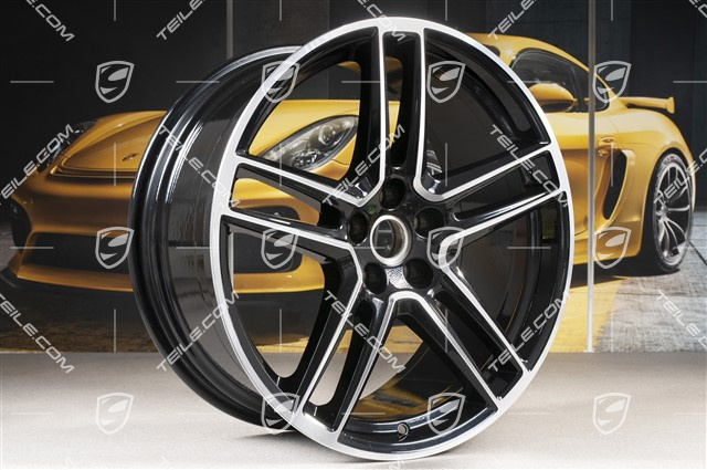 20-inch alloy wheel "Macan Turbo", 9J x 20 ET26 + 10J x 20 ET19, BORBET, Jet Black Met.