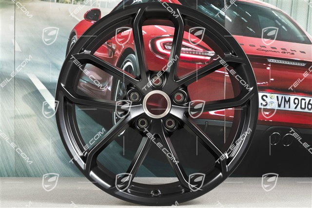 20" komplet felg 718 Cayman GT4, felgi 8,5J x 20 ET61 + 11J x 20 ET50, czarny satynowy półmat