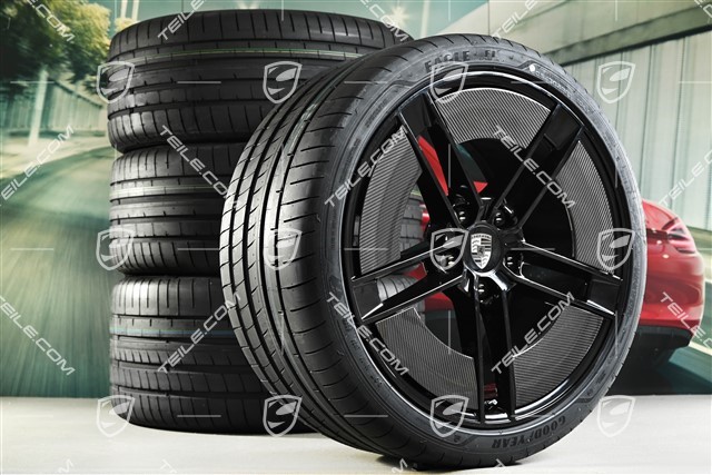 21-inch Exclusive Design summer wheel set, rims 9,5J x 21 ET60 + 11,5J x 21 ET66 + NEW Goodyear Eagle F1 Asymmetric 3 summer tyres 265/35 R21 + 305/30 R21, with Carbon aeroblades