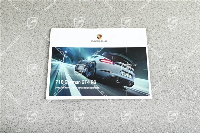 Porsche 718 GT4RS Driver's Manual / operating instructions, English
