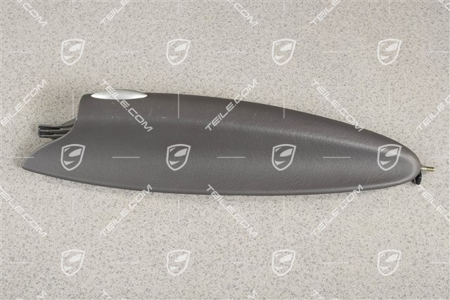 Deckel, Ablagefach, Leder, Dunkelgrau, L