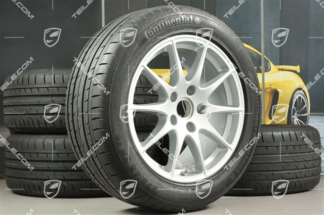 18" Panamera S Sommerräder Satz, Felgen 8J x 18 ET59 + 9J x 18 ET53 + NEUE Continental  Sommerreifen 245/50 R18 + 275/45 R18