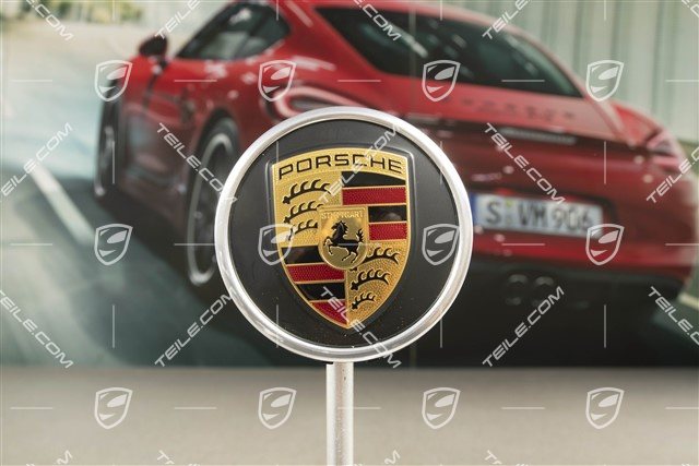 Wheel hub cap, crest coloured, black satin matt