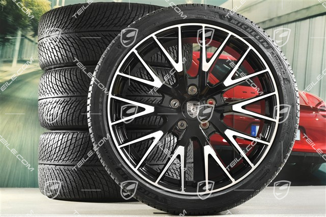 21-inch Panamera Exclusive Design Winter wheel set, wheel rims 9,5J x 21 ET71 + 10,5J x 21 ET71 + NEW Michelin Pilot Alpin 5 winter tyres 275/35 R21 + 315/30 R21, black high gloss