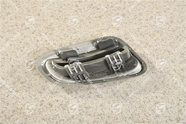 Cover trim / rosette for seat tilting handle / control button, Silvergrey Metallic, R