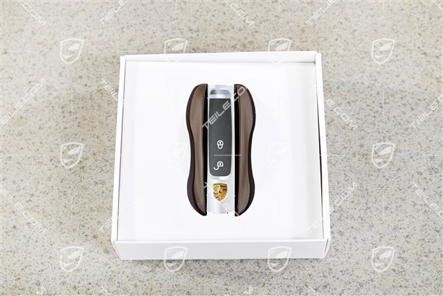 Ignition starter switch, leather Truffle Brown