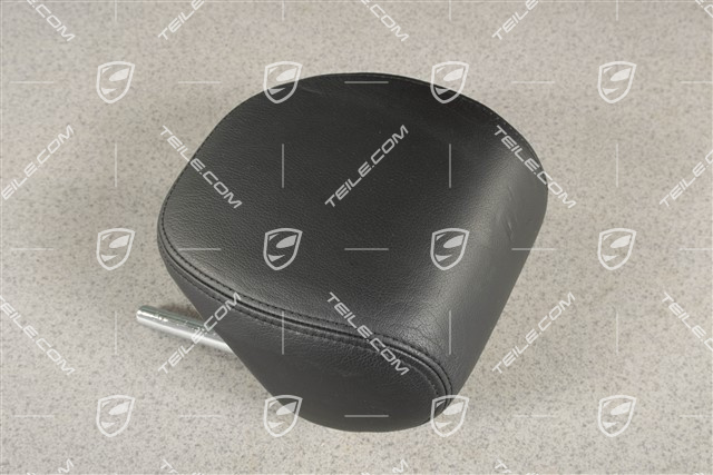 Head rest, rear, Leather, Black, Center