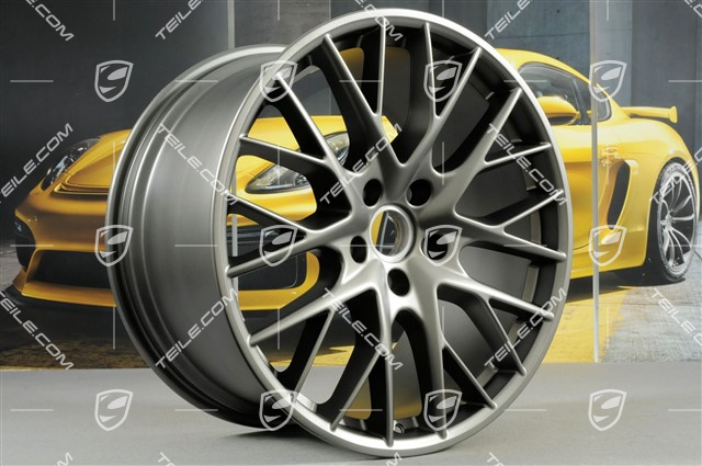 21" Komplet felg Panamera Sport Design, 9,5J x 21 ET71 + 11,5J x 21 ET69, Platinum satynowy mat