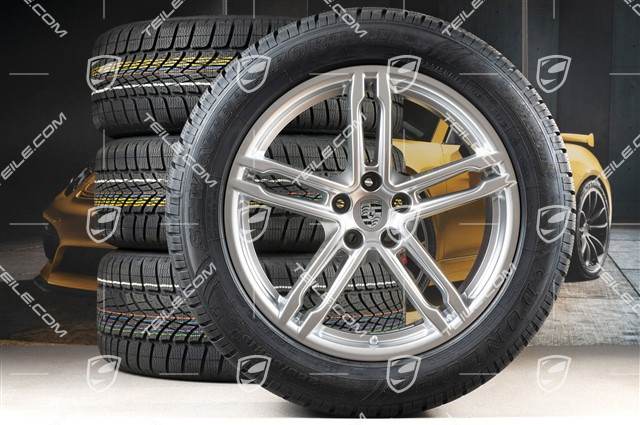 19" "Macan Turbo" Winterräder Satz, Felgen 8J x 19 ET21 + 9J x 19 ET21, Dunlop Winterreifen 235/55 R 19 + 255/50 R 19, mit RDK-Sensoren
