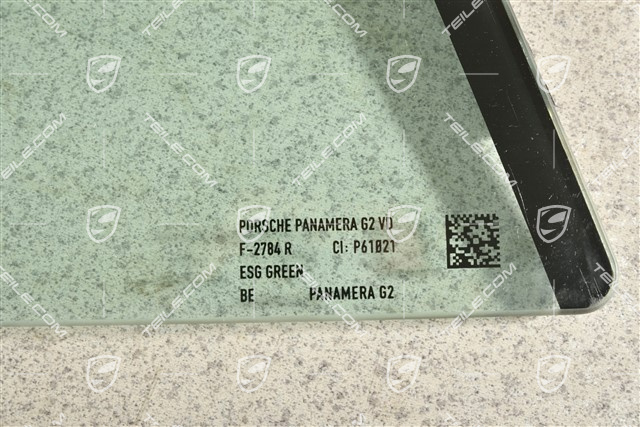 Door window glass, front, Green heat-insulating glass, R