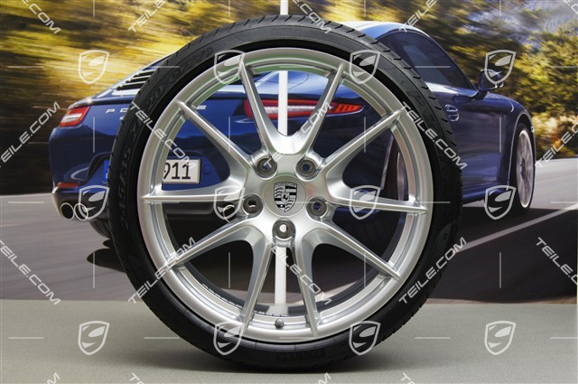 20" summer wheels set Carrera S III, rims 8.5J x 20 ET51 + 11J x 20 ET52 + NEW Pirelli P Zero summer tyres 245/35 ZR20 + 305/30 ZR20, without TPMS sensors