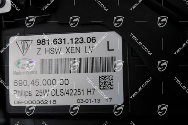 Xenon Scheinwerfer, ohne Steuergerät und Xenon-Glühbirne, für Linksverkehr (UK), L
