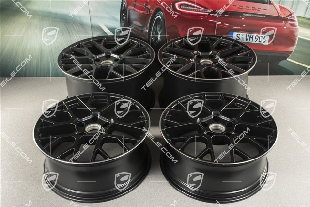 20+21-inch wheel rim set RS Spyder, rims: front 8,5J x 20 ET53 + rear 11,J x 21 ET67, black satin matt