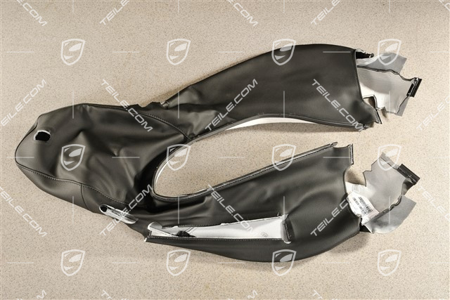 Lehnenbezug, Sportsitz, Leder, Schwarz, L